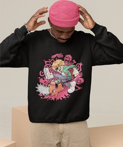 Chainsaw Death Metal Poster Manga Fans Sweatshirt - Vintage Anime Pullover Jumper
