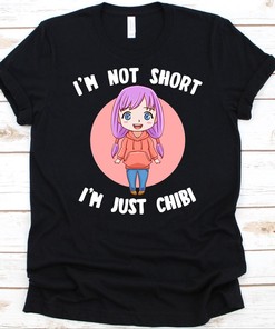 Chibi Anime Cartoon T-Shirt for Manga Lovers, Cute Chibi Quote, Perfect Gift for Anime Fans