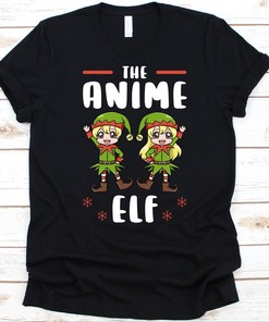 Christmas Anime Elf T-Shirt, Adorable Holiday Shirt for Japanese Anime and Kawaii Cartoon Lovers, Cute Anime Graphics