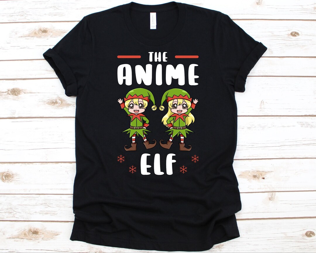 Christmas Anime Elf T-Shirt, Adorable Holiday Shirt for Japanese Anime and Kawaii Cartoon Lovers, Cute Anime Graphics