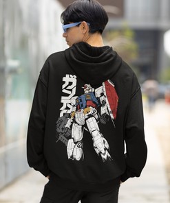Classic Gundam Vintage-Style Hoodie - Iconic Design for Fans of Gundam