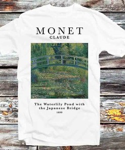 Claude Monet Waterlily Pond Art T-Shirt - Vintage Retro Gift for Art Fans