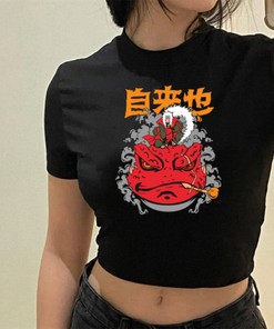 Cool Anime Tee with Japanese Style Sweatshirt for Women - Harajuku Clothing and Graphic Design