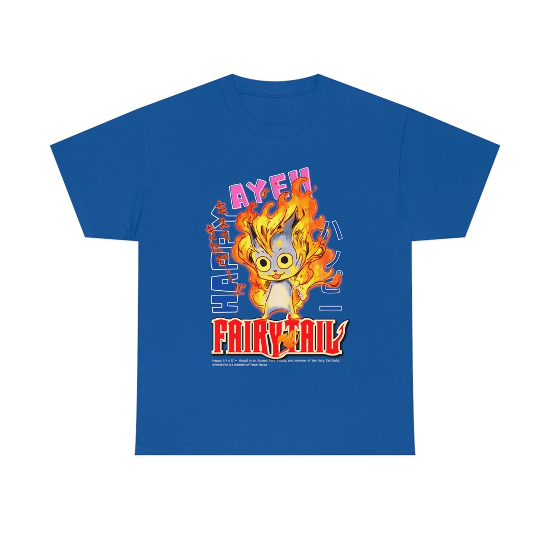 Cool Anime-Inspired Fairy Tail Happy Tee for Him