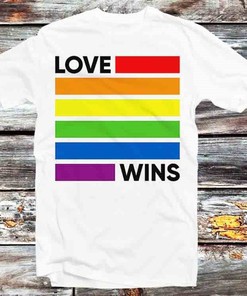 Cool Unisex Love Wins LGBT Rainbow Flag Tee - Perfect Gift Idea for Pride & Anime Fans