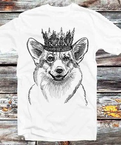 Corgi Dog Queen Crown Platinum Jubilee Tee, Vintage Style Fan Gift - Unisex Cartoon Anime Top