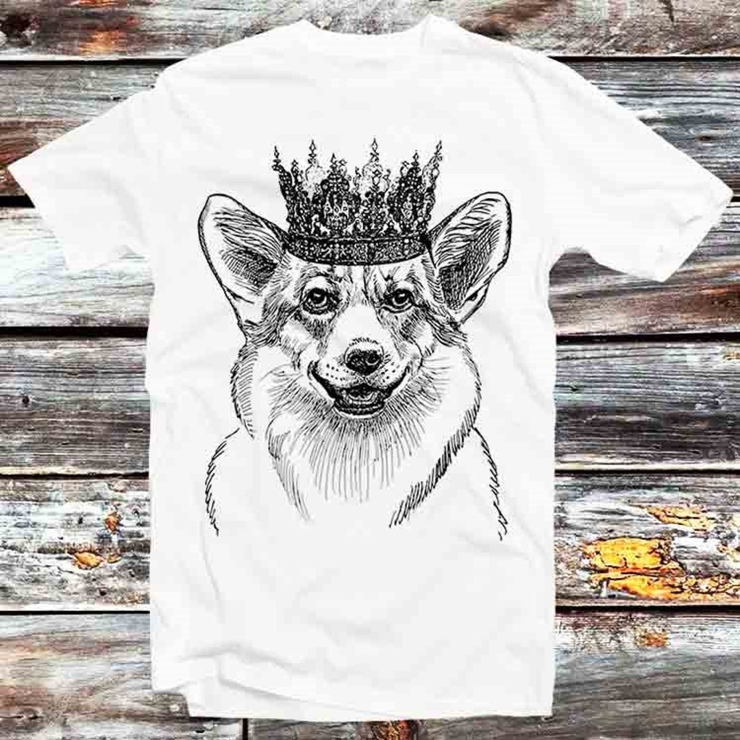 Corgi Dog Queen Crown Platinum Jubilee Tee, Vintage Style Fan Gift - Unisex Cartoon Anime Top
