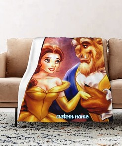 Custom Beauty and the Beast Quilt Blanket - Great Gifts for Family and Home Decor