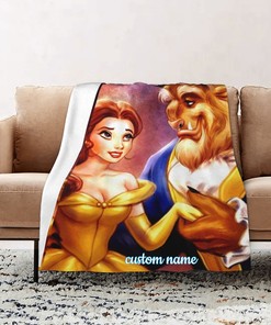 Custom Beauty and the Beast Quilt Blanket - Great Gifts for Family and Home Decor