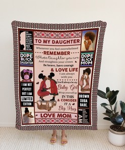 Custom Black Queen Quilt Blanket For Daughter - Great for Home Decoration