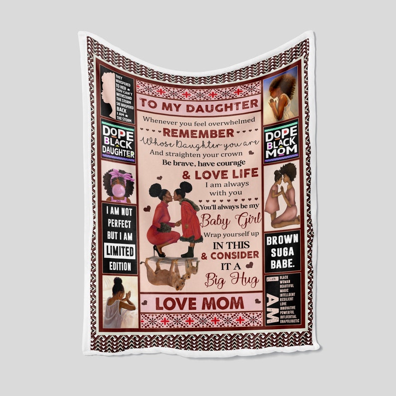 Custom Black Queen Quilt Blanket For Daughter - Great for Home Decoration - Image 2