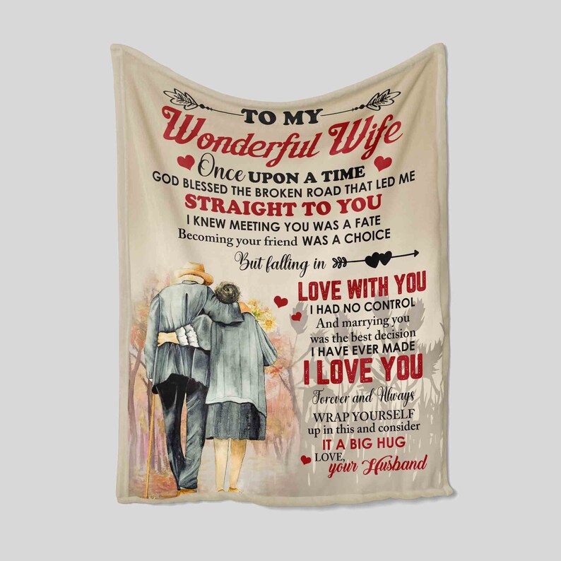 Custom Couple Blanket for My Wonderful Wife - Perfect for Bedroom Decor - Image 2