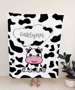 Custom Cow Family Baby Quilt Blanket - Great Gifts for Family