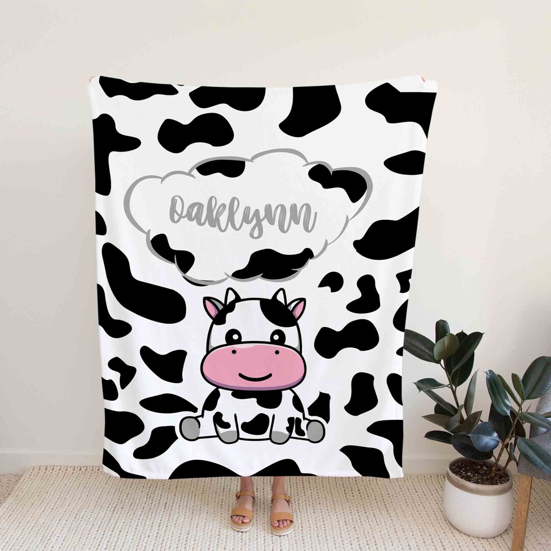 Custom Cow Family Baby Quilt Blanket - Great Gifts for Family