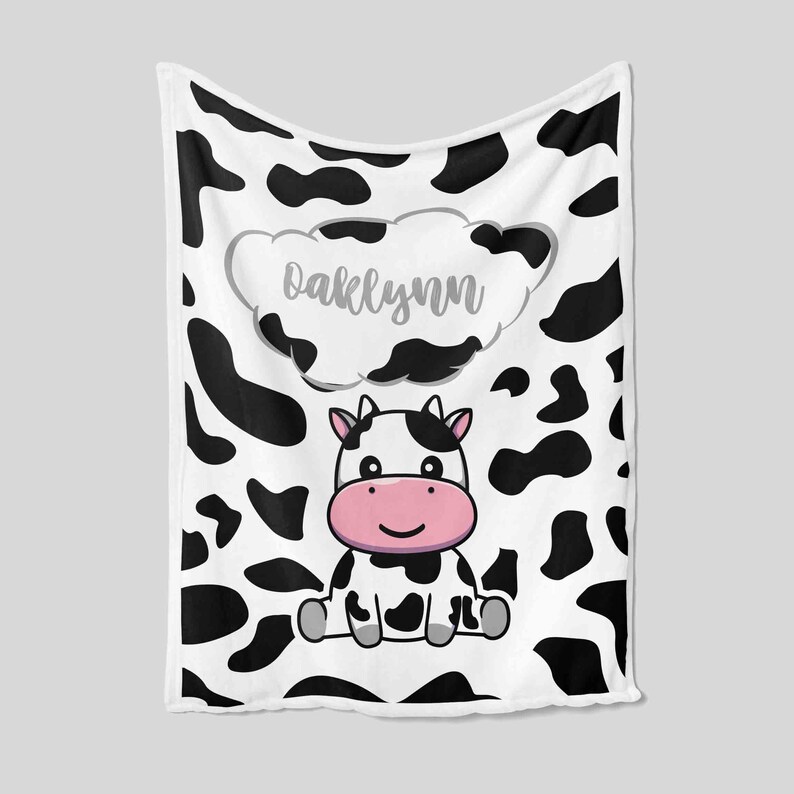 Custom Cow Family Baby Quilt Blanket - Great Gifts for Family - Image 2