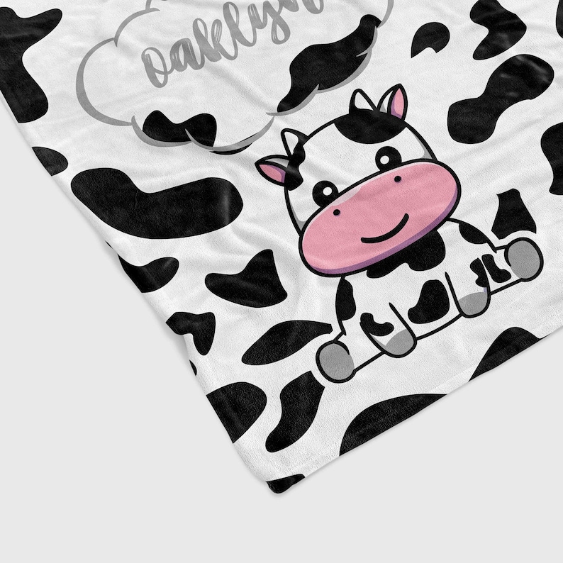 Custom Cow Family Baby Quilt Blanket - Great Gifts for Family - Image 3