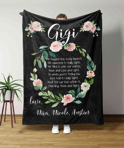 Custom Cycle of Roses Blanket for Grandma, Perfect Gift for Mother's Day and Christmas