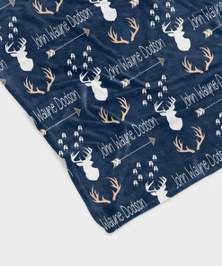 Custom Deer Antler Arrow Baby Quilt Bedding Set - Home Decoration