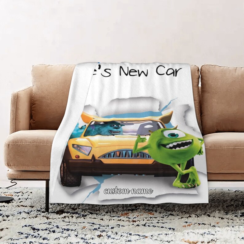 Custom Disney Mike's New Car Quilt Bedding Set - Great for Picnic and Home Decor - Image 2