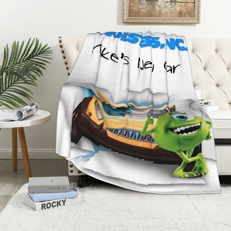 Custom Disney Mike's New Car Quilt Bedding Set - Great for Picnic and Home Decor - Image 3