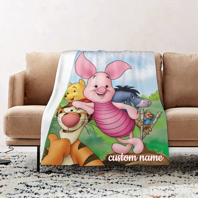 Custom Disney Piglet Bedding Set Blanket for Bedroom Decor - Perfect Gifts for Family - Image 2