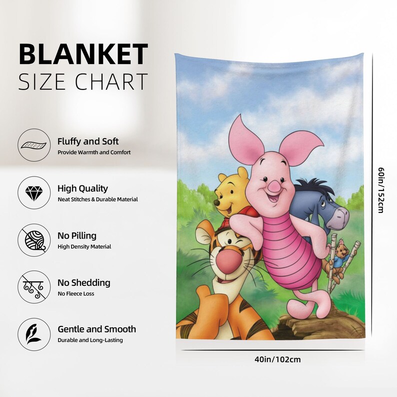 Custom Disney Piglet Bedding Set Blanket for Bedroom Decor - Perfect Gifts for Family - Image 4