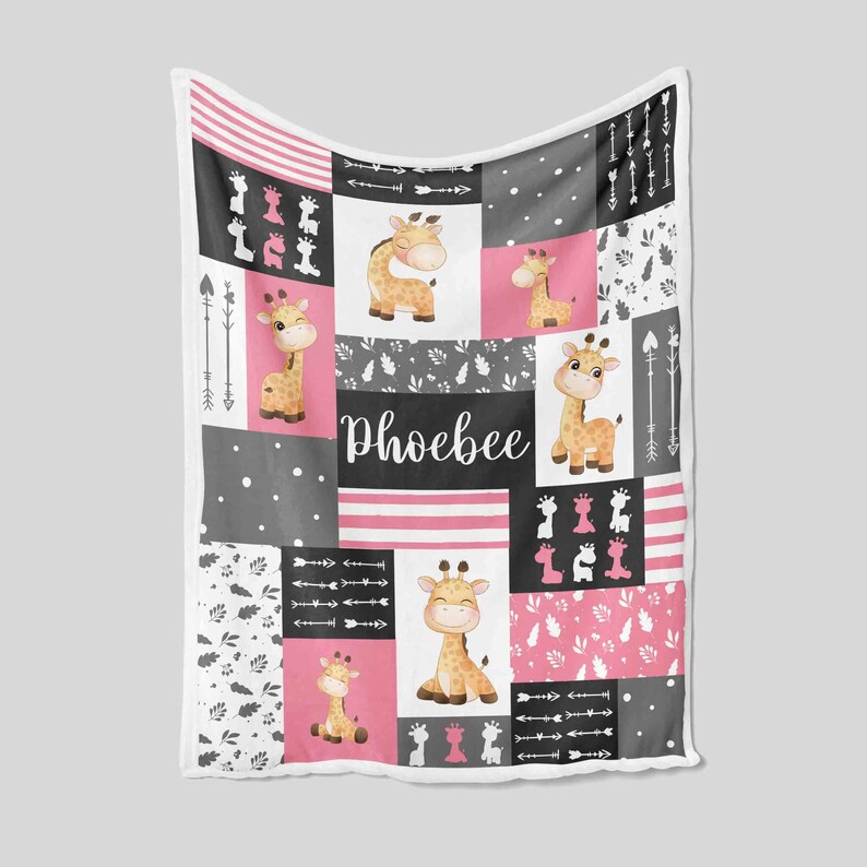 Custom Giraffe Arrow Baby Quilt Bedding Set - Perfect for Picnic - Image 2