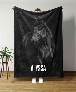 Custom Horse Quilt Blanket Bedding Set, Ideal for Horse Lovers' Home Decoration and Picnic Hobby