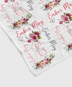 Custom Kid Quilt Blanket - Personalized Name Baby Bedding Set