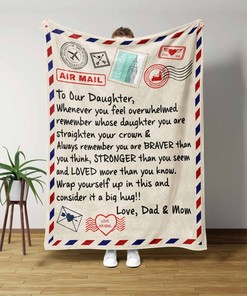 Custom Letter Blanket for Daughter - Perfect for Bedroom Decor, Great Gifts for Family