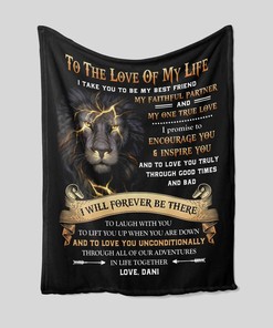 Custom Lion Personalized Quilt Blanket for Couple - Perfect Wedding Anniversary and Great Gifts for Family