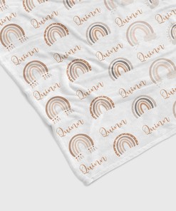 Custom Monogrammed Quilt Blanket - Rainbow, Baby, With Name or Suitable for Home Decoration