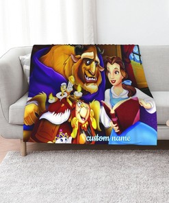 Custom Name Beauty And The Beast Quilt Blanket Bedding Set for Home Decoration and Gift - Great Gifts for Family