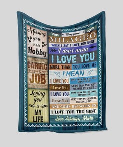 Custom Name Blanket for Wife with Wedding and Anniversary Design - Perfect for Bedroom Decor