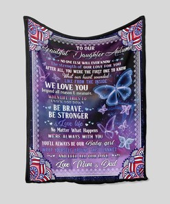 Custom Name Butterfly Dad Quilt Blanket For Daughter - Perfect for Bedroom Decor