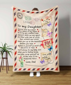 Custom Name Butterfly Quilt Blanket For Daughter - Sofa Blanket