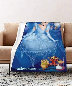 Custom Name Cinderella III A Twist In Time Quilt Blanket Set - Perfect for Home Decoration and Picnic, Great Gifts for Family