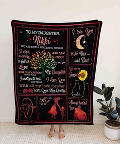 Custom Name Dad Quilt Blanket For Daughter From Mother - Great Gifts for Family