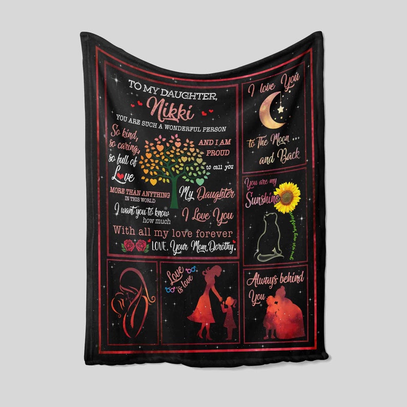 Custom Name Dad Quilt Blanket For Daughter From Mother - Great Gifts for Family - Image 2