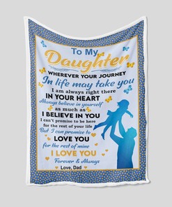 Custom Name Dad Quilt Blanket For Daughter - Great for Home Decoration