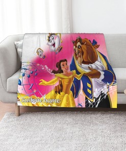 Custom Name Disney Bella Quilt Blanket Set - Perfect for Home Decoration and Picnic, Great Gifts for Family