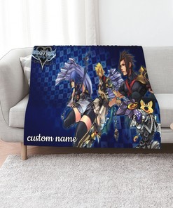 Custom Name Disney Kingdom Hearts Quilt Blanket Bedding Set for Home Decoration and Gift