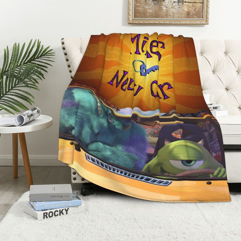 Custom Name Disney Mike's New Car Quilt Bedding Set - Perfect for Home Decoration and Great Gifts for Family - Image 3