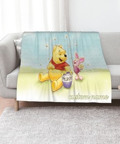 Custom Name Disney Piglet Quilt Blanket for Home Decoration and Gift - Great Gifts for Family