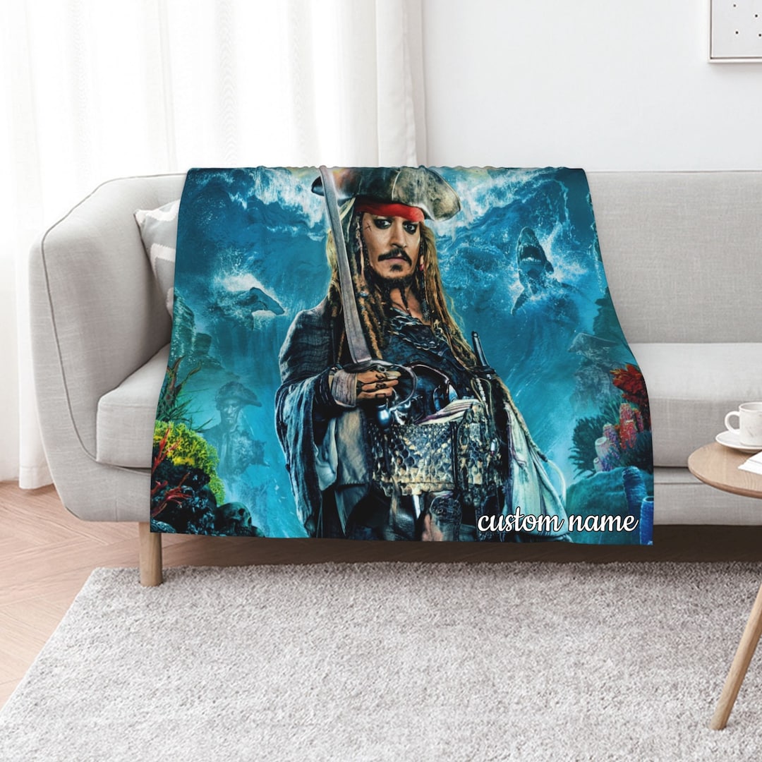 Custom Name Disney Pirates Of The Caribbean Quilt Blanket Set - Perfect for Home Decoration and Picnic, Great Gifts for Family