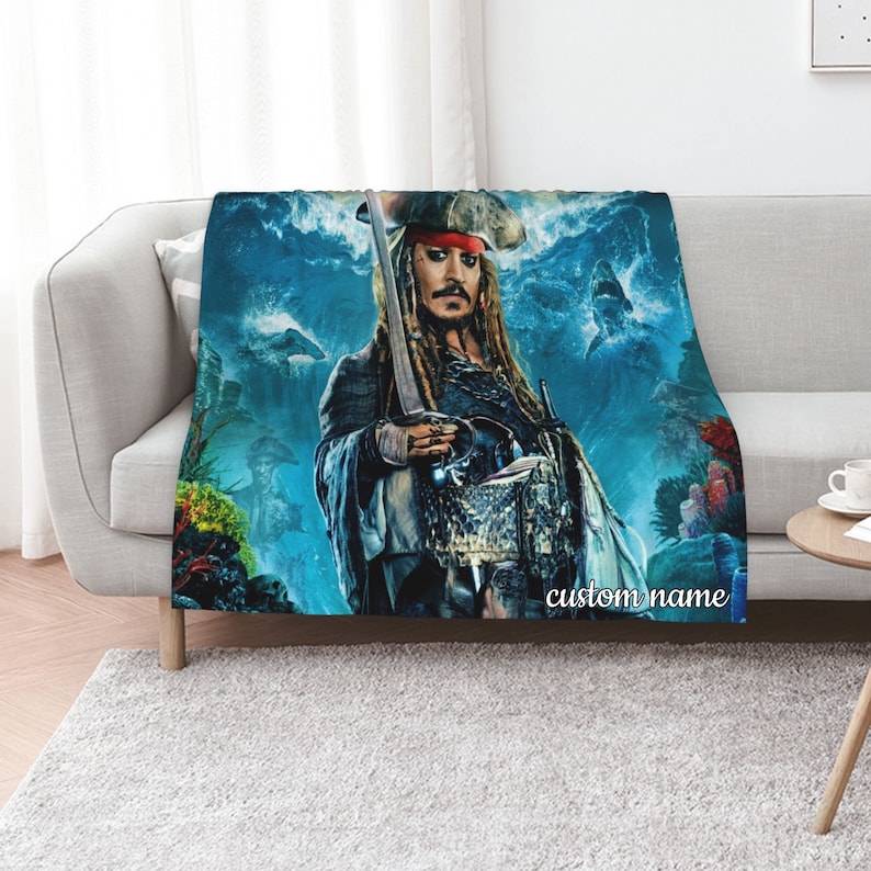 Custom Name Disney Pirates Of The Caribbean Quilt Blanket Set - Perfect for Home Decoration and Picnic, Great Gifts for Family - Image 2