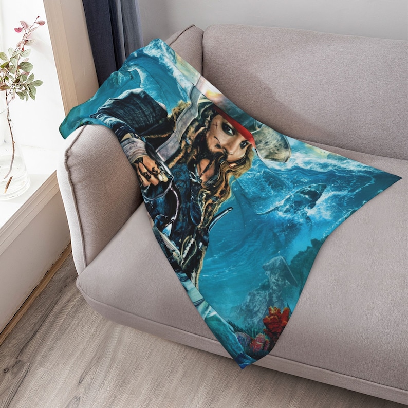 Custom Name Disney Pirates Of The Caribbean Quilt Blanket Set - Perfect for Home Decoration and Picnic, Great Gifts for Family - Image 3