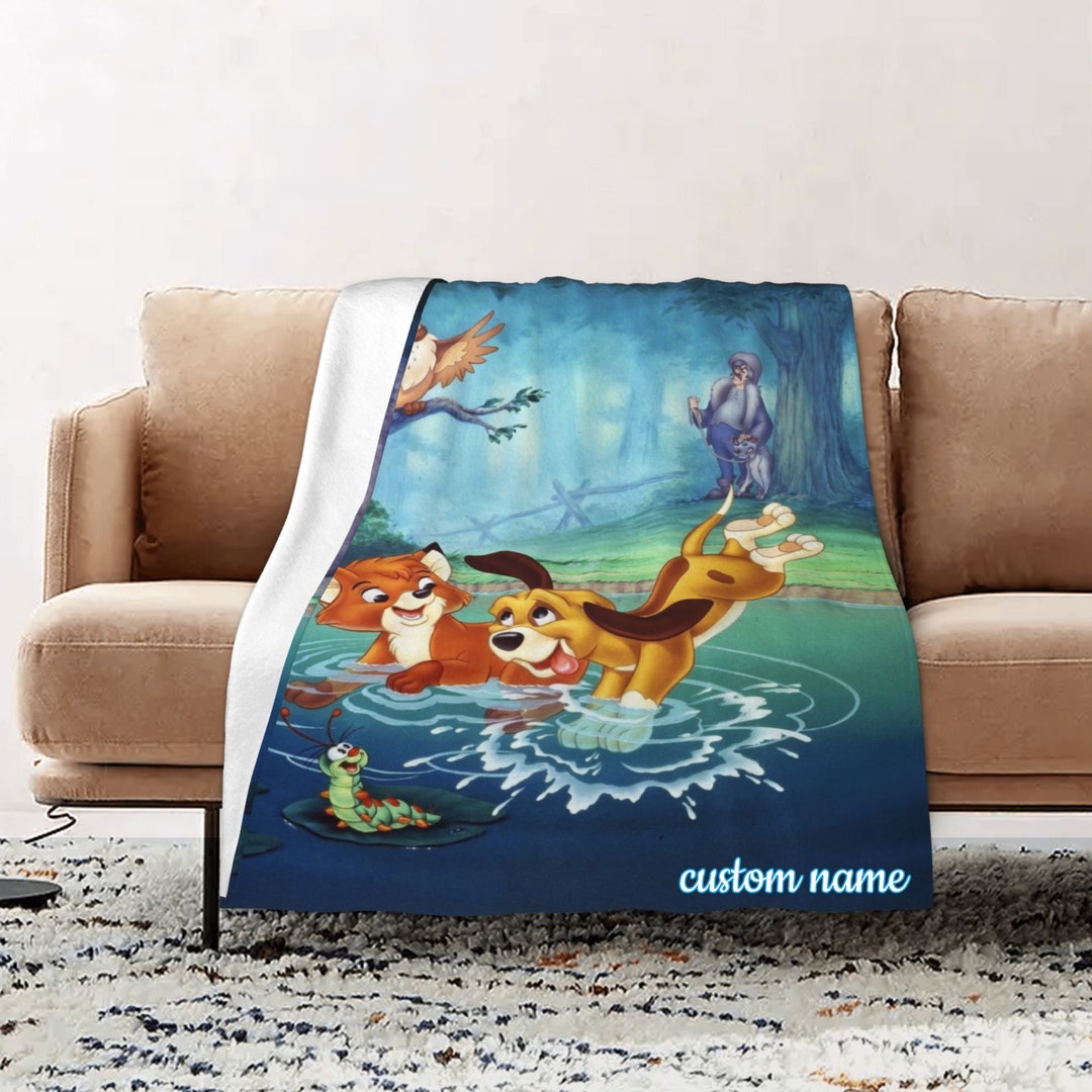 Custom Name Disney The Fox and The Hound Quilt Bedding Set - Suitable for Home Decoration and Picnic