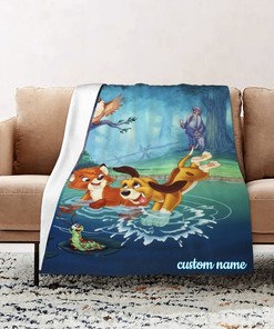 Custom Name Disney The Fox and The Hound Quilt Bedding Set - Suitable for Home Decoration and Picnic