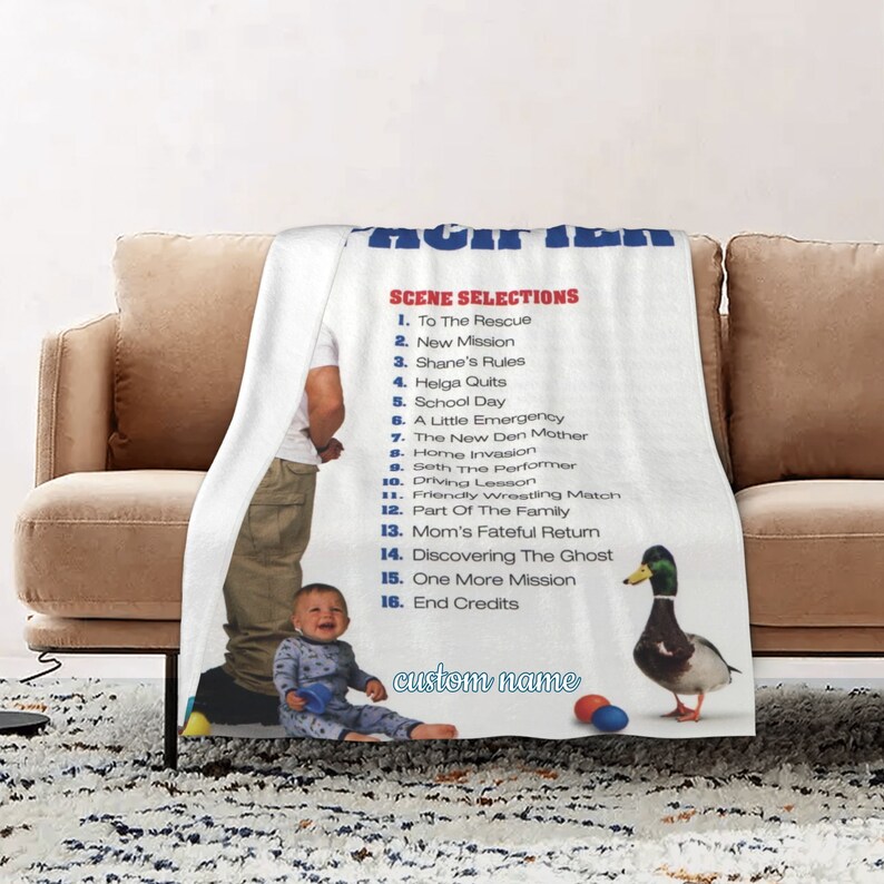 Custom Name Disney The Pacifier Quilt Blanket for Home Decoration and Gift - Great Gifts for Family - Image 2